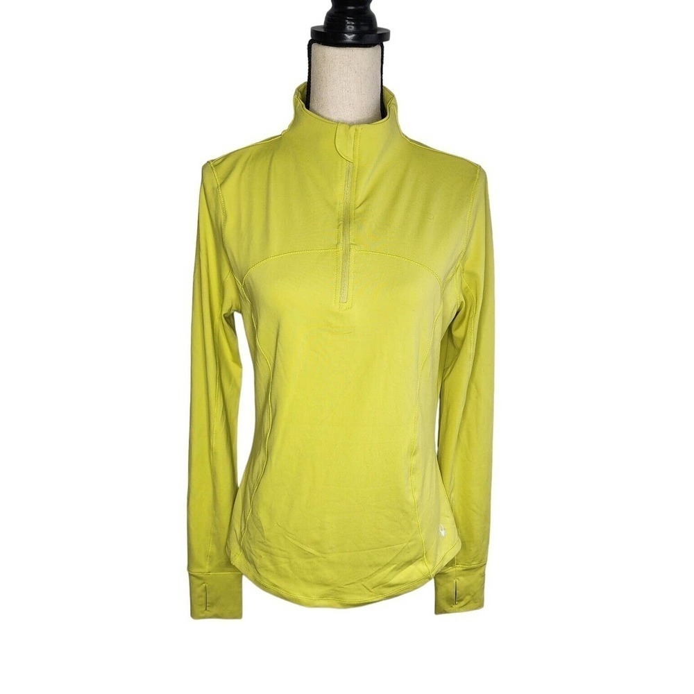 Spyder Active 1/4 Zip Long Sleeve Pullover Top Shirt Yellow Women's Size M